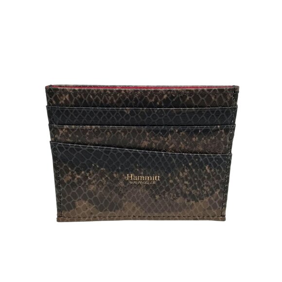 Hammitt Handbags - Hammit Brown Snakeskin Embossed Leather Card Holder